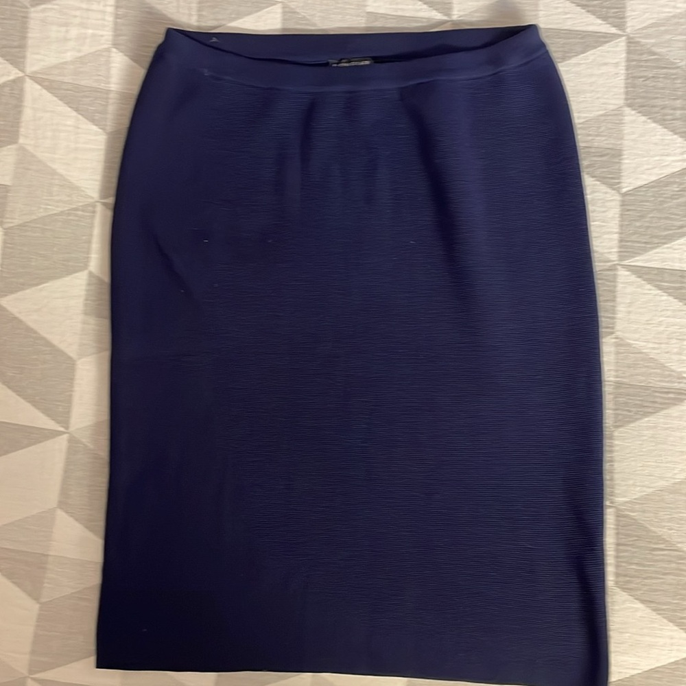 Eileen Fisher knit pencil skirt navy small
